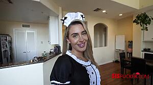 The taboo stepsis maid in costume gets POV fucked with intense action in the forbidden scenario.