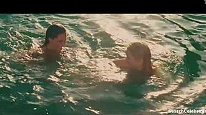 Sensual moments of Kelly Brook, Riley Steele, and Jessica Szohr in Piranha 2010
