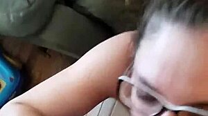 Cumshot after a sloppy blowjob on the couch