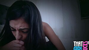 Petite Latina Teen Sucks Big Cock in POV Action