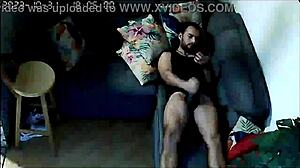 Hidden camera captures steamy blowjob and cumshot on a sofa