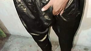 Gay Pakistani boy's sensual silk massage and big cock stroke