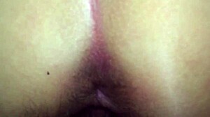 A horny wife with a hairy pussy enjoys gape and queef play