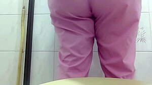 Hidden Camera Catches Nurse Peeing in Bathroom with Tight Dress