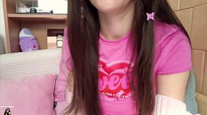 Stepdaughter plays dirty creampie game with stranger indoors