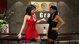 3D animated erotic game, part 21: Bath time and cunilingus in the fashion business