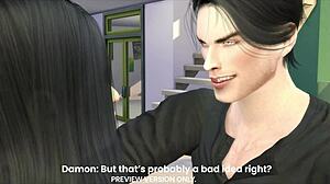 3D hentai preview: Damon and Elena's classroom scene