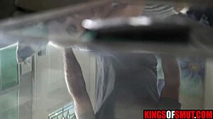 Step sister catches step brother jerking off in her room