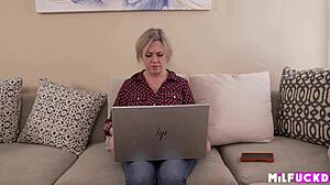 annoyed cougar seduces young neighbor with muff diving