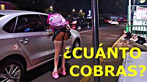 Hey, check out this public whore flashing her skirt outdoors!