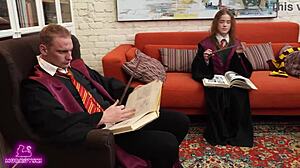 Hermione Sneaks Harry Potter a Naughty Blowjob Between Couples - Nicole Murkovski