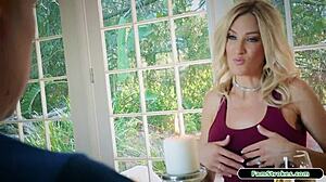 Stepson’s big dick meets the hairy pussy of his blonde stepmom