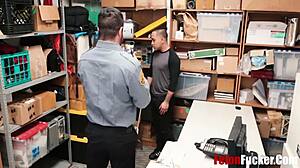 A bent over gay teen is fucked by a police officer