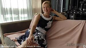 Solvita, European MILF's first studio session with big toys