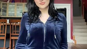 juicy couture velour tracksuit unboxing and TRY ON. this latina student looks cute!