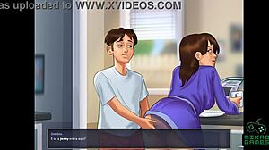 Steamy summer game with housewife and her big tits