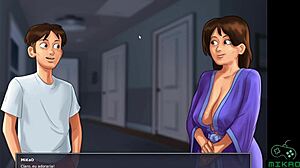 Steamy summer game with housewife and her big tits