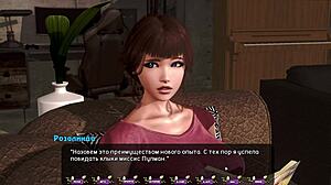 Asian cutie gets naked and gives a blowjob in this hentai game