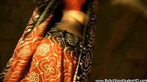 Pretty Indian woman dances erotic dance routine