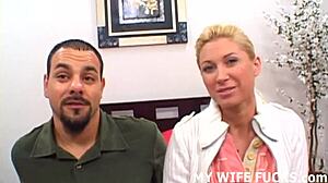 See how your beautiful wife is being satisfied by a professional porn actor