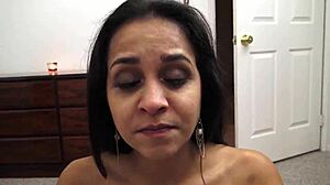Abby Lee's sexy Latina POV blowjob and facial mess