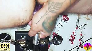 Dominating wife takes gay husband's place with rubber cock