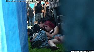 Secretly shot Czech amateur gets an orgasm in public
