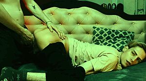 Skinny twink gets a relaxing handjob for better sleep