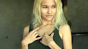 Pretty blonde TikTok star gets paid in cash for her tight ass and pussy