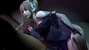 Curious 3D Cute Blonde Babe Hooks Up with Big Dick Stranger