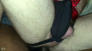 Daddy's big black cock fucking white tight hole