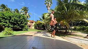 Mini bikini beauty strips in beer pong chaos