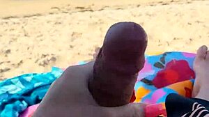 Getting him off on a public beach during holiday fun