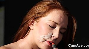 I’m Obsessed with This Naughty Centerfold Taking Sperm Loads and Swallowing Every Drop