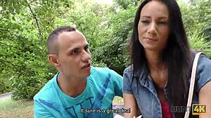 Guy needs cash, so why let a stranger bang his cute girlfriend Liliane for Hunt4k?