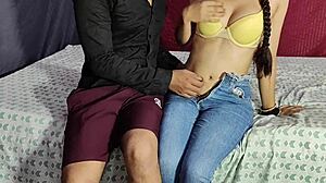 damn! cheating on my girl with hot virgin redhead step sis