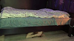 Stepmom Shares Bed, Stepsister Hides Under for Taboo Fun
