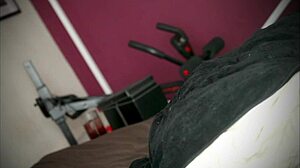 A curved dick in a black toy and a huge load of hot sperm