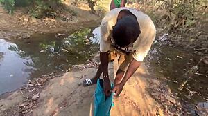 quiet village girl gets a quick outdoor pounding