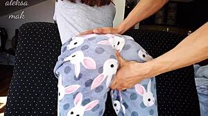 Stepdaddy hard spanked my ass and fingered my pussy properly