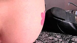 Painful first dive into anal with brutal toy