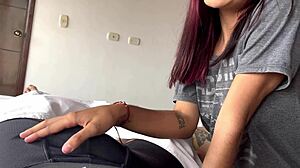 While my boyfriend's away, I sneak a wild ride on his best friend's huge cock for fun. Part 1 with Allison Sweet.