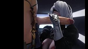 yorha 2b gets her ass and pussy sucked in this compilation
