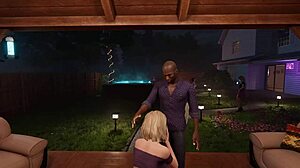 Gazebo Gangbang Mystery: Double Stuffed Blonde with Big Tits in Wild Interracial Party.