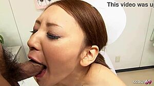 Man, I seduced this tiny Japanese teen nurse for deep creampie, so wild!