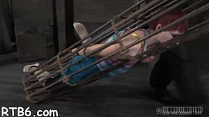 ouch, painful clamping on my beauty's melons got me shaking!