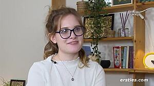 Ersties Luna Pleasures Her Shaved Pussy with Dildo and Vibrator