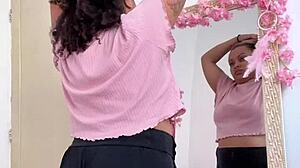 Chubby Latina farts while prepping for a date. Her big ass caught on camera!