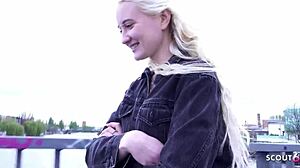 german scout picks up skinny blonde teen daruma rai for berlin casting session