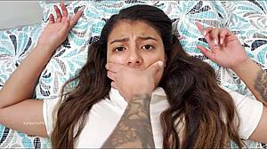 stepbrother pounds stepsister's ass hard, making her scream!